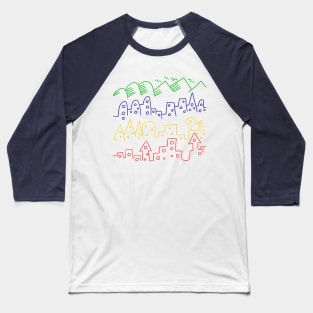 Rainbow City Skyline Baseball T-Shirt